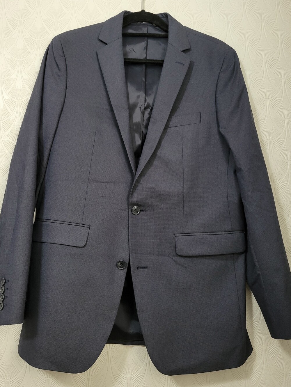 APT. 9 Men’s Extra Slim Fit Navy Blue Lined Jacket Blazer Two Button size 40L
